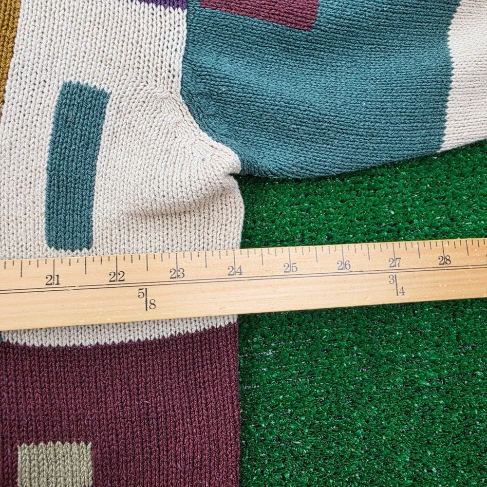 Vintage Bachrach Sweater Mens XXL Silk Cotton Geometric Abstract Art Knit - Picture 5 of 9